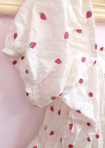 Cute Strawberry Print Cottagecore Top🤍🤍