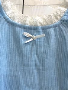 Sweet Blue Puff Sleeve Top