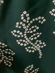 Bottle Green Bandhej Printed Tunic Top