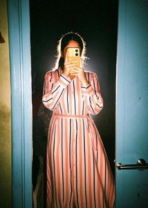 Striped Button-Up Maxi Dress