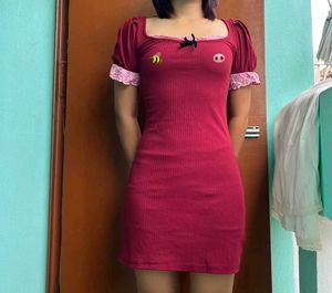 CHERRY RED MINI DRESS