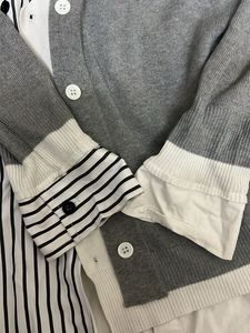 Stylish Striped &amp; Knit Layered Top