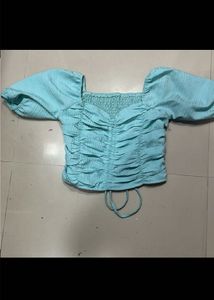Ruched Drawstring Crop Top