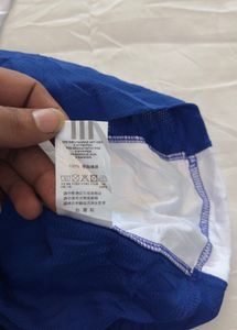 Adidas Blue V-Neck Sleeveless T-Shirt