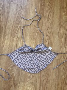 Stylish Printed Halter Bikini Top