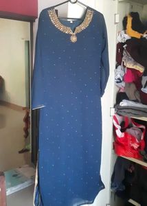 Elegant Teal Blue stone work salwar suit set