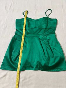 H&amp;M Emerald Green Satin Strappy Top