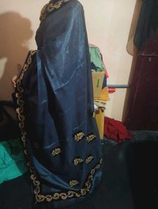 Grey Saree with Embroidered Border
