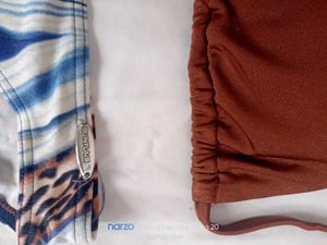 Bikini Set - Brown Top &amp; Patterned Bottoms