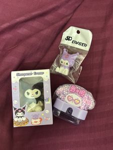 Cute Kuromi Eraser & Sharpener Set