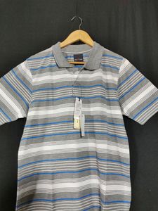 Grey Stripes Polo T-Shirt ( Men)