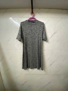 Grey Long Body Hugging Dress