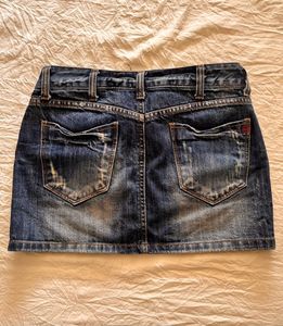 Blue Denim Mini Skirt