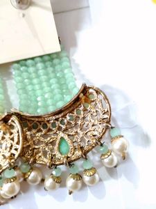 Stunning Mint Green Beaded Earrings
