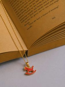 Gold Chain with Rocking Horse Pendant