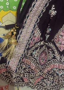Embroidered Purple Kurta Set with Dupatta