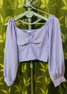 Lavender Textured Crop Top
