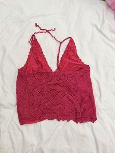 Sparkly Crochet Halter Top