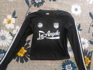 Black Los Angeles Graphic Long Sleeve Top
