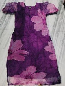 Beautiful Purple Floral Print Kurta