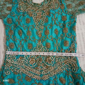 Aqua Embroidered Salwar Kameez