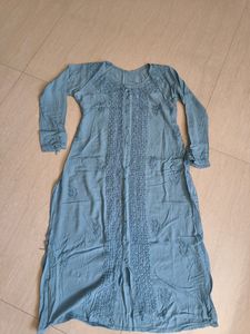Light Blue Lakhnavi Kurti