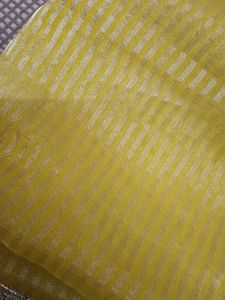 unstitched yellow banarsi suit