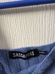 Blue Ribbed Square Neck Crop Top
