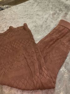 Sheer Knit Patterned Pants