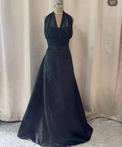 Elegant Black Halter Neck Gown
