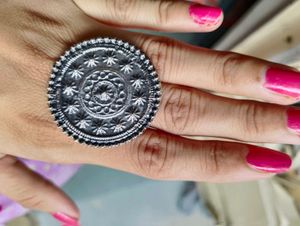 Boho Peacock Statement Ring