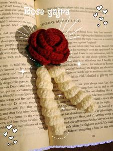 Handmade Red Rose Hair Clip with Tassels