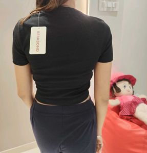 Cute Cherry Bow Crop T-Shirt - XS/S