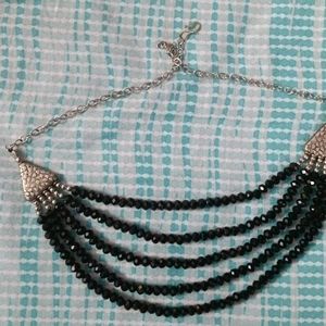 Crystal Black Beaded Necklace