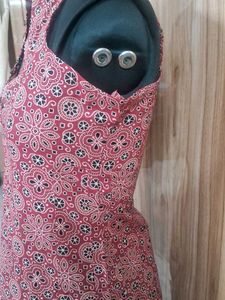 Maroon Ajrak Printed Kurta