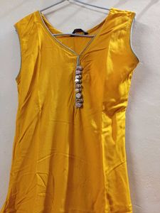 Mustard Yellow Kurti with leggie