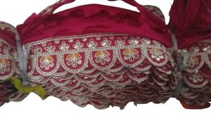 Lace, cut work lace, Dark rani colour lace