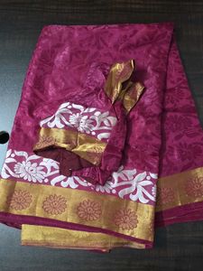 Beautiful Pink Banarasi Silk Saree