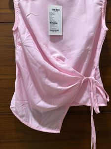 Chic Pink Wrap Top