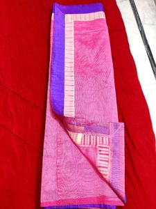 Embroidered Pink &amp; Purple Kota Doriya Saree 🌸💜