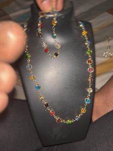 Beaded Necklace and Bracelet Set