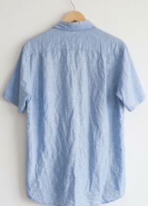 UNIQLO  Short Sleeve Linen Shirt - Blue