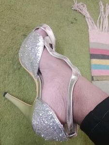 TOTE'S GALLORE Stylish Silver Heel(39)