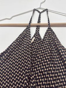 Stylish Patterned Viscose Deep Neck Sundress