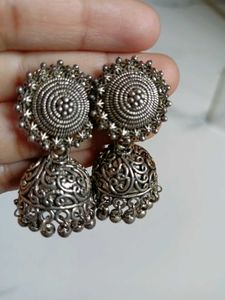 Handcrafted Silver Filigree Jhumkas