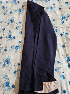 Men's Navy Blue Button-Down Shirt