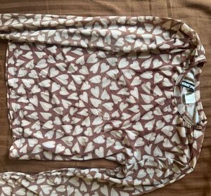 Pair of Mesh Print Long Sleeve Top