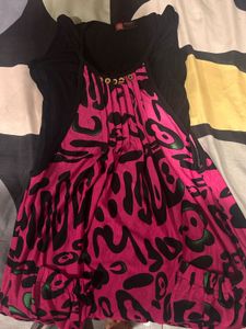 Vibrant Abstract Print Tunic Dress