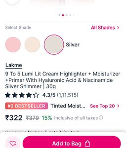 Lakme 9 to 5 Lumi Lit Cream- Silver