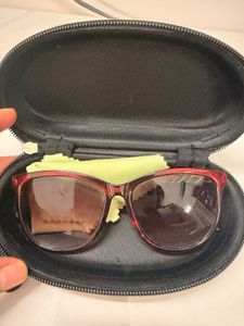 Ombre Maroon Brown Sunglasses with Gold Accent